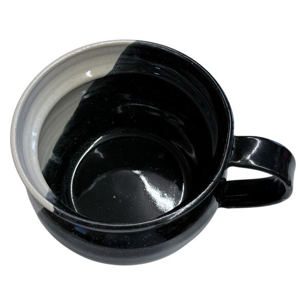 Kings Pottery Seagrove NC Studio Art Pottery Soup Mugs Bowls Black White Signed - Picture 6 of 13